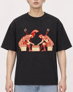 Mockup Boxy Heavyweight Tee Black male close-up 01