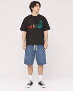 Mockup Boxy Heavyweight Tee Black male full-body 03