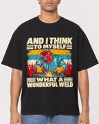 Mockup Boxy Heavyweight Tee Black male close-up 10