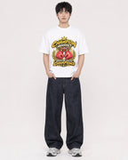 Mockup Boxy Heavyweight Tee White male full-body 01