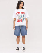 Mockup Boxy Heavyweight Tee White female full-body 36