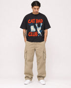 Mockup Boxy Heavyweight Tee Black male full-body 36