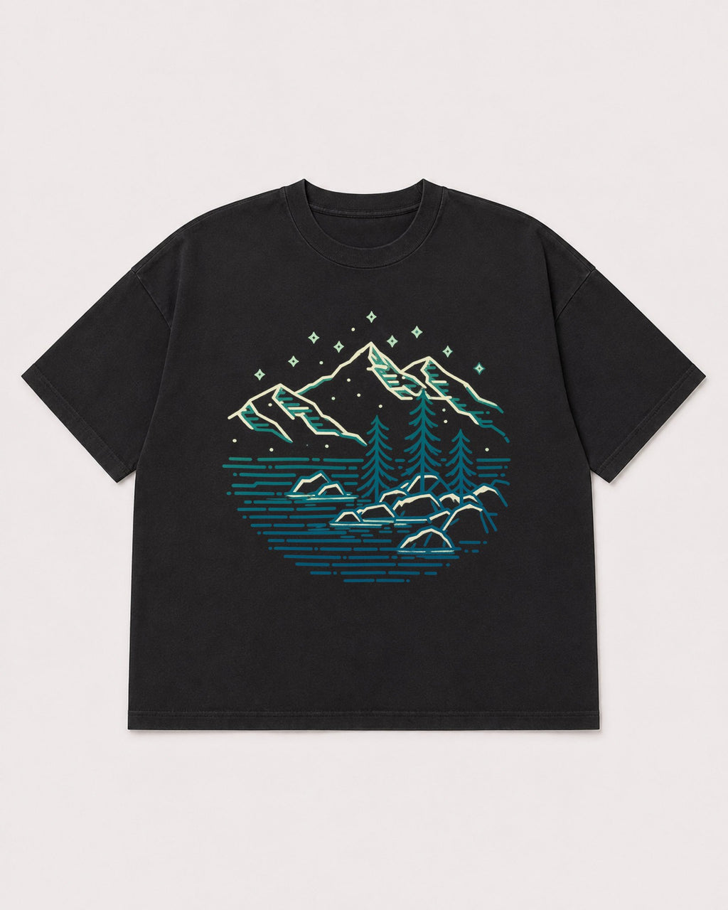Mockup Boxy Heavyweight Tee Black product