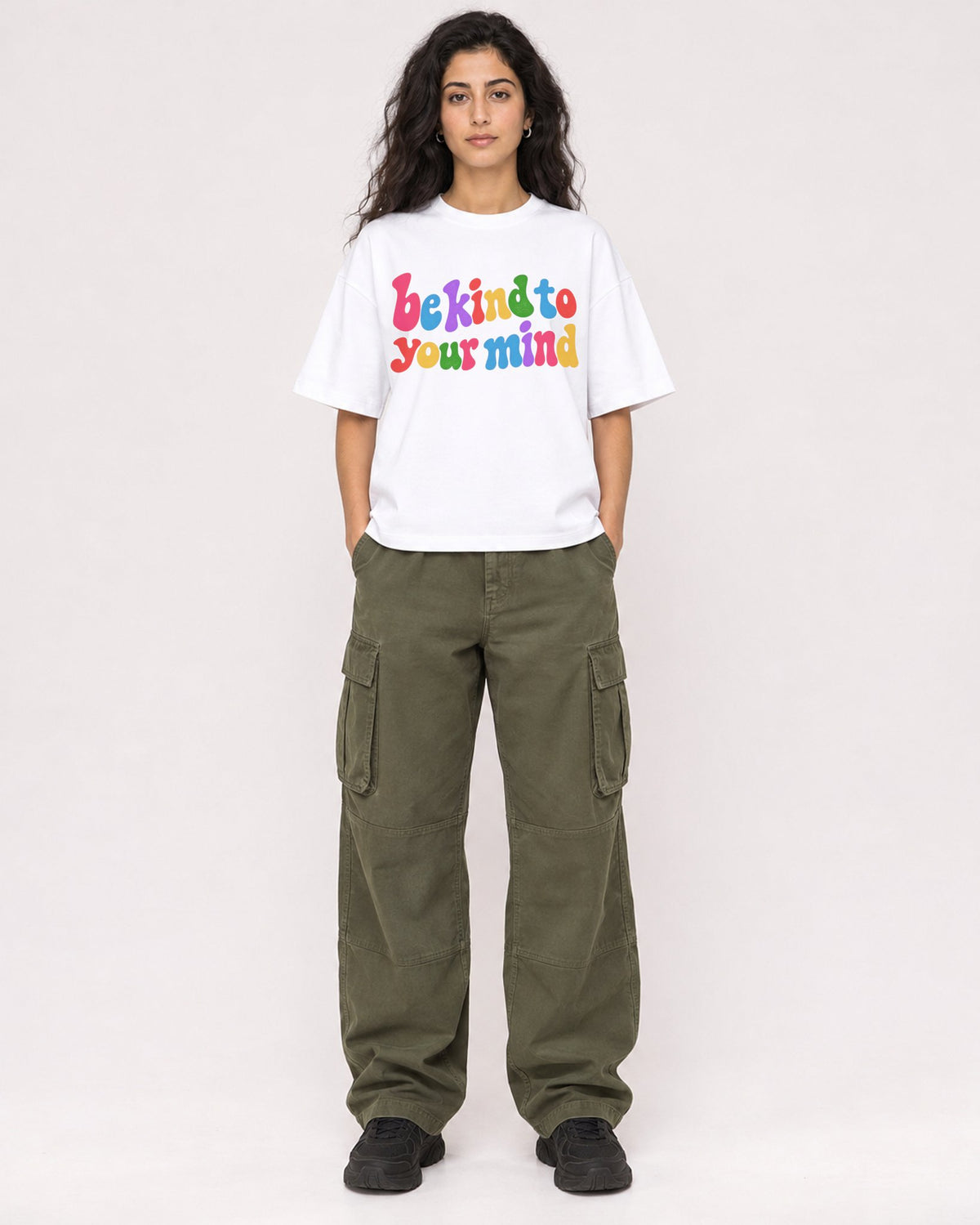 Mockup Boxy Heavyweight Tee White female full-body 07