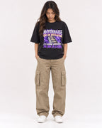 Mockup Boxy Heavyweight Tee Black female full-body 02