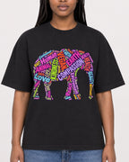 Mockup Boxy Heavyweight Tee Black female close-up 04