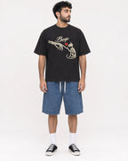 Mockup Boxy Heavyweight Tee Black male full-body 07