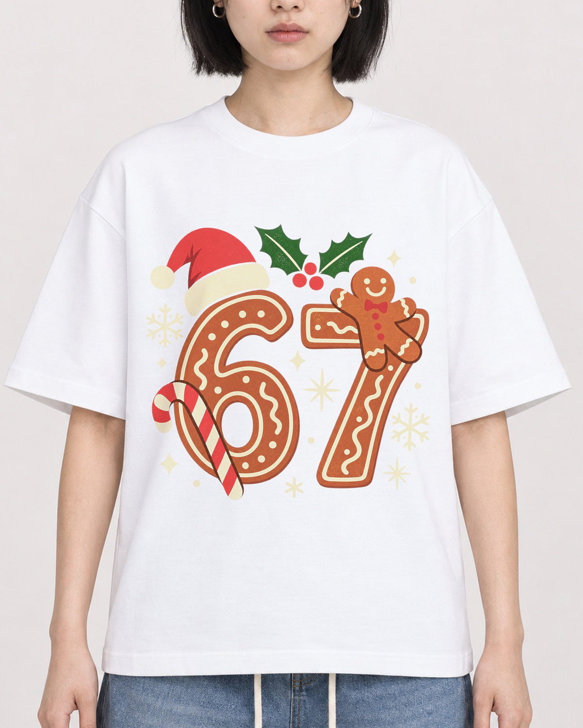 Mockup Boxy Heavyweight Tee White female close-up 11