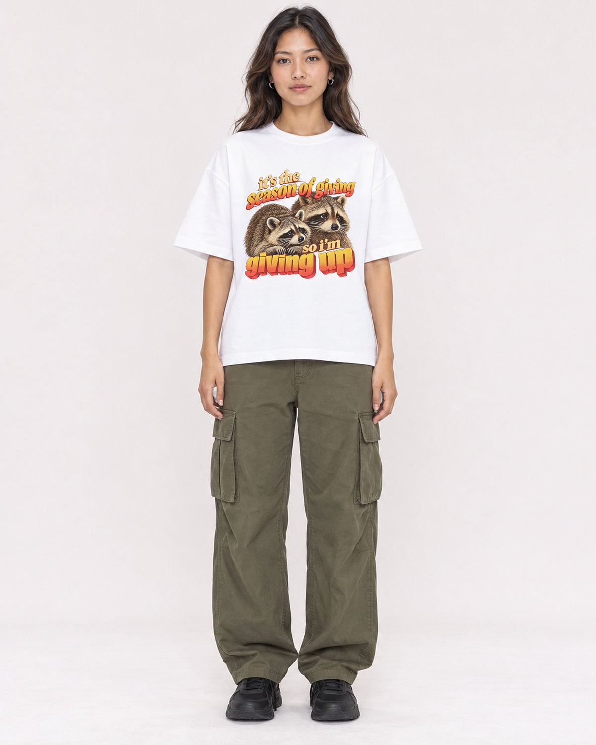 Mockup Boxy Heavyweight Tee White female full-body 02