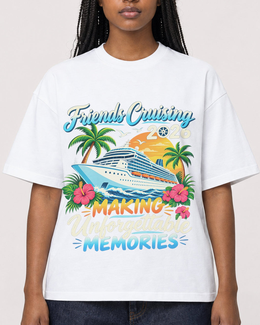 Mockup Boxy Heavyweight Tee White female close-up 04