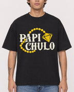 Mockup Boxy Heavyweight Tee Black male close-up 06