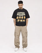 Mockup Boxy Heavyweight Tee Black male full-body 12