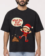 Mockup Boxy Heavyweight Tee Black male close-up 17