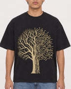 Mockup Boxy Heavyweight Tee Black male close-up 46