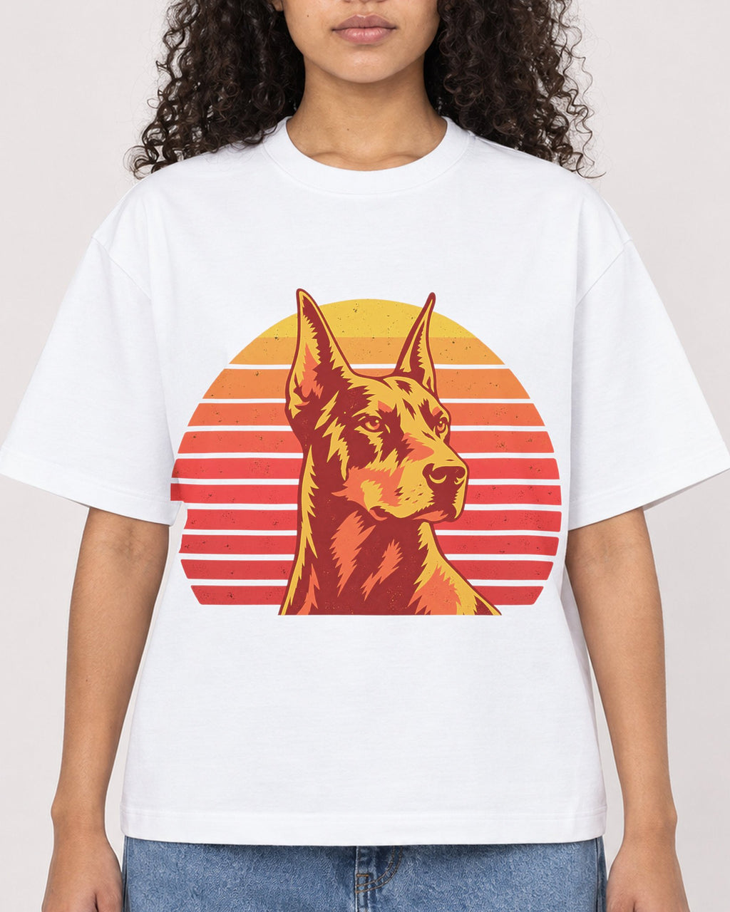 Mockup Boxy Heavyweight Tee White female close-up 10
