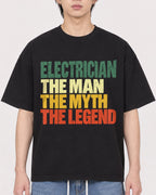 Mockup Boxy Heavyweight Tee Black male close-up 11