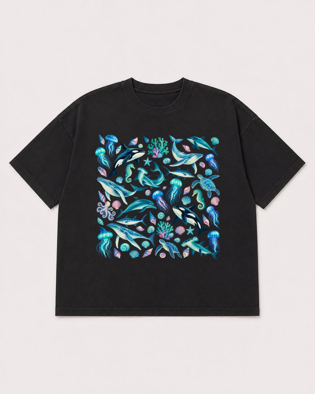 Mockup Boxy Heavyweight Tee Black product