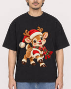 Mockup Boxy Heavyweight Tee Black male close-up 02
