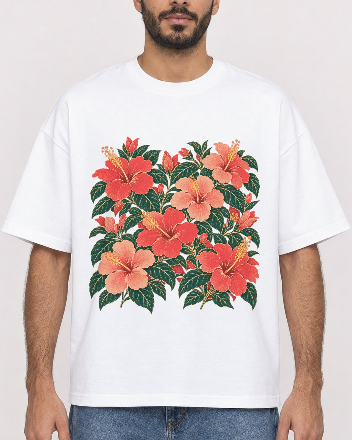 Mockup Boxy Heavyweight Tee White male close-up 07