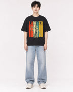 Mockup Boxy Heavyweight Tee Black male full-body 01