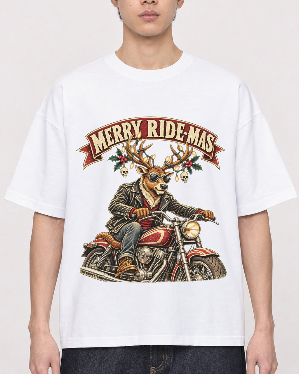 Mockup Boxy Heavyweight Tee White male close-up 01