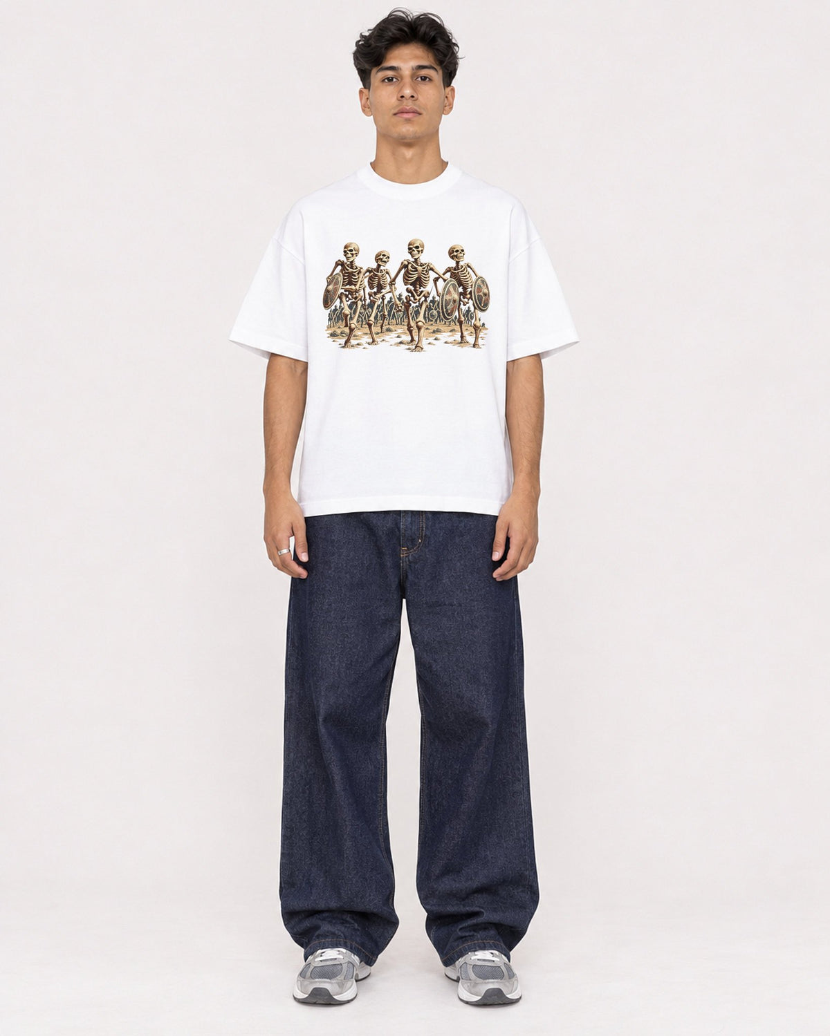 Mockup Boxy Heavyweight Tee White male full-body 16