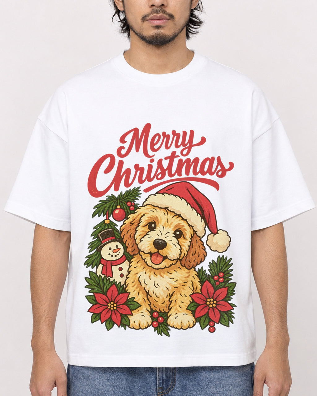 Mockup Boxy Heavyweight Tee White male close-up 22