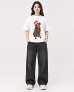 Mockup Boxy Heavyweight Tee White female full-body 03