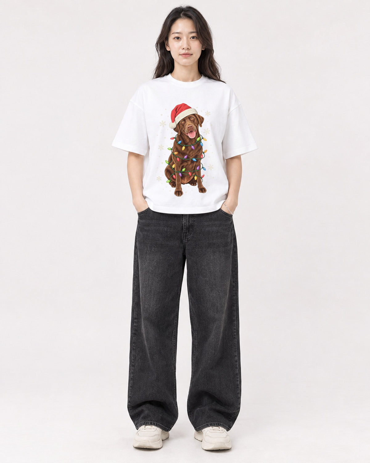 Mockup Boxy Heavyweight Tee White female full-body 03