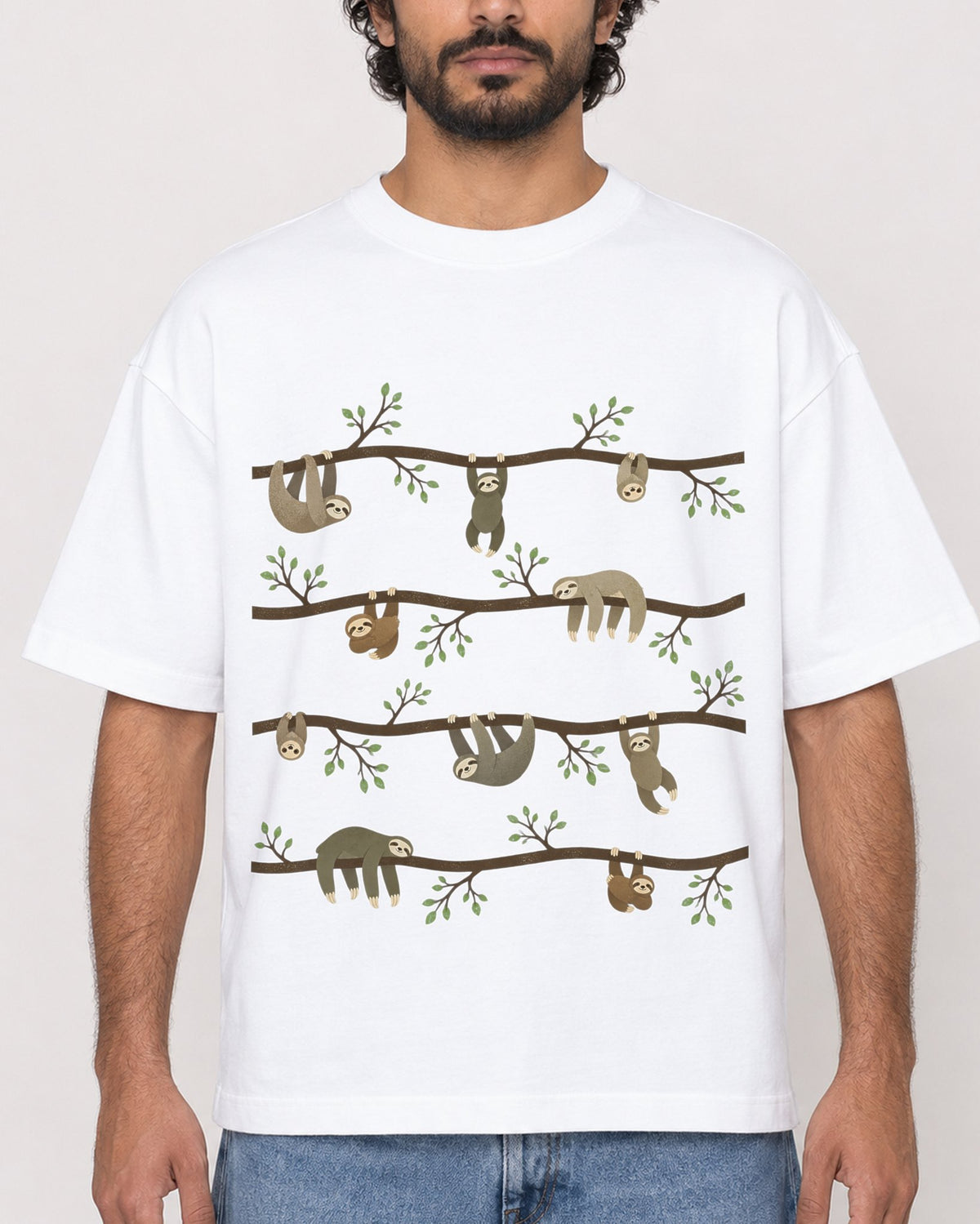 Mockup Boxy Heavyweight Tee White male close-up 17