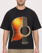 Mockup Boxy Heavyweight Tee Black male close-up 08