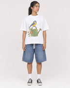 Mockup Boxy Heavyweight Tee White female full-body 16