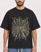 Mockup Boxy Heavyweight Tee Black male close-up 07