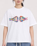 Mockup Boxy Heavyweight Tee White female close-up 21