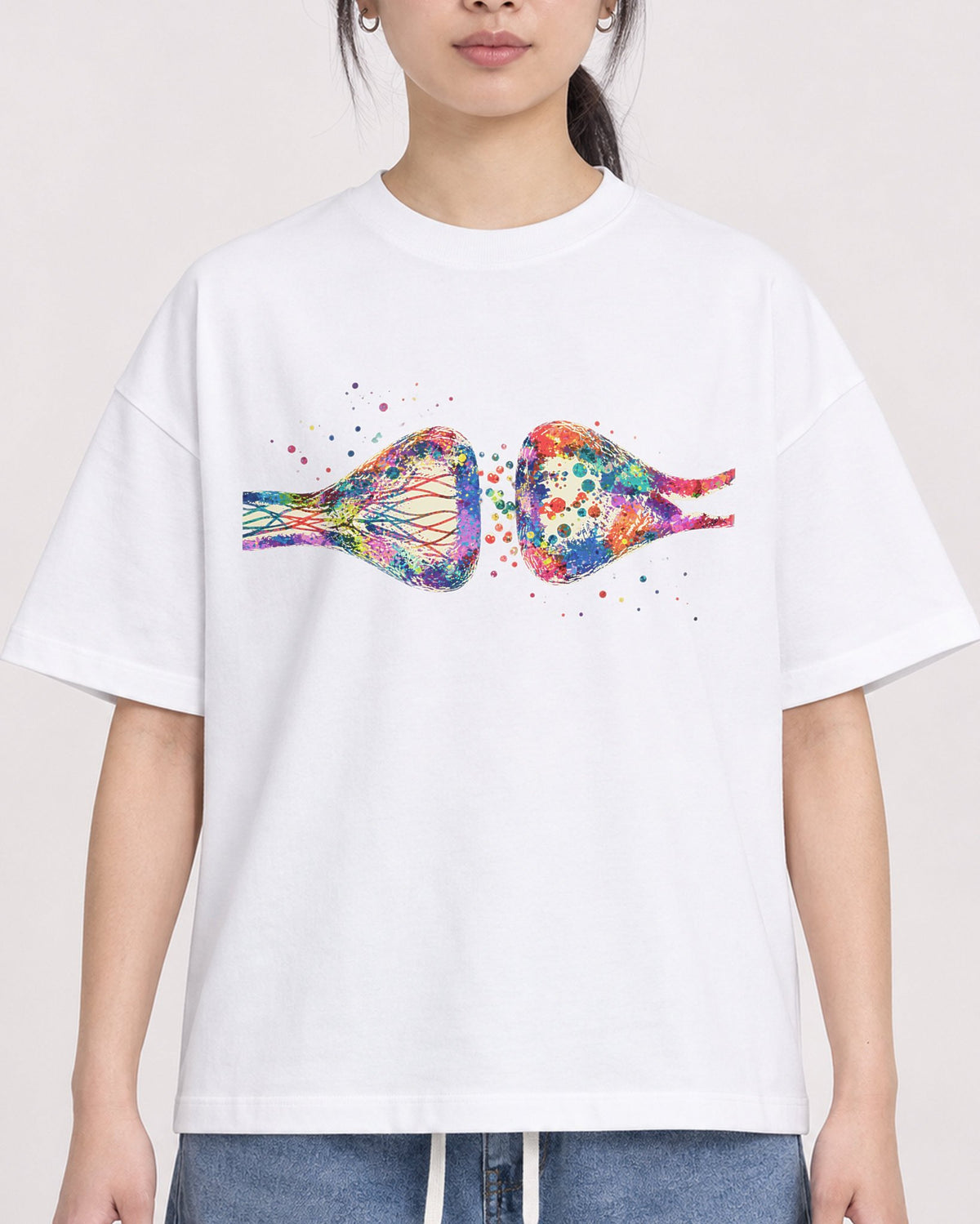 Mockup Boxy Heavyweight Tee White female close-up 21