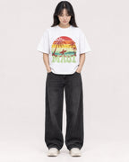Mockup Boxy Heavyweight Tee White female full-body 13