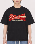 Mockup Boxy Heavyweight Tee Black male close-up 11