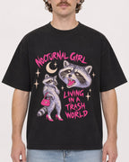 Mockup Boxy Heavyweight Tee Black male close-up 09