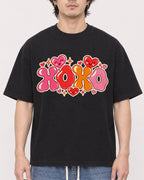 Mockup Boxy Heavyweight Tee Black male close-up 03