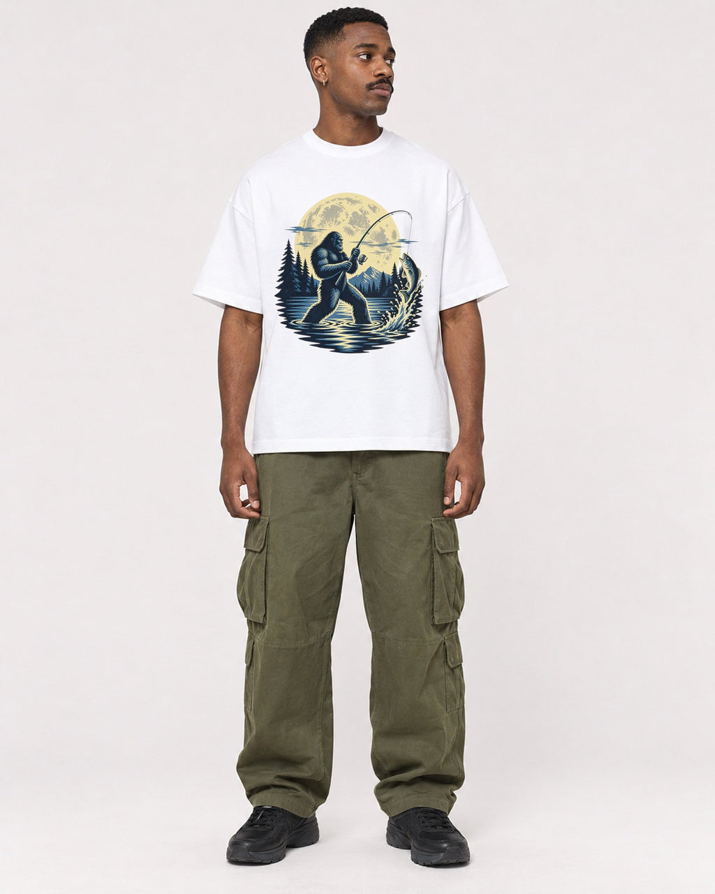 Mockup Boxy Heavyweight Tee White male full-body 14