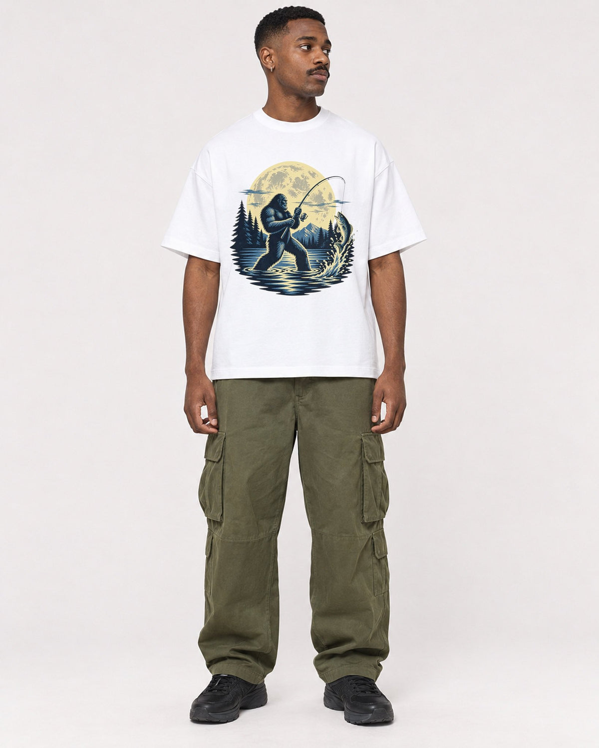 Mockup Boxy Heavyweight Tee White male full-body 14