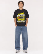 Mockup Boxy Heavyweight Tee Black male full-body 30
