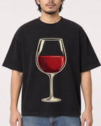 Mockup Boxy Heavyweight Tee Black male close-up 22
