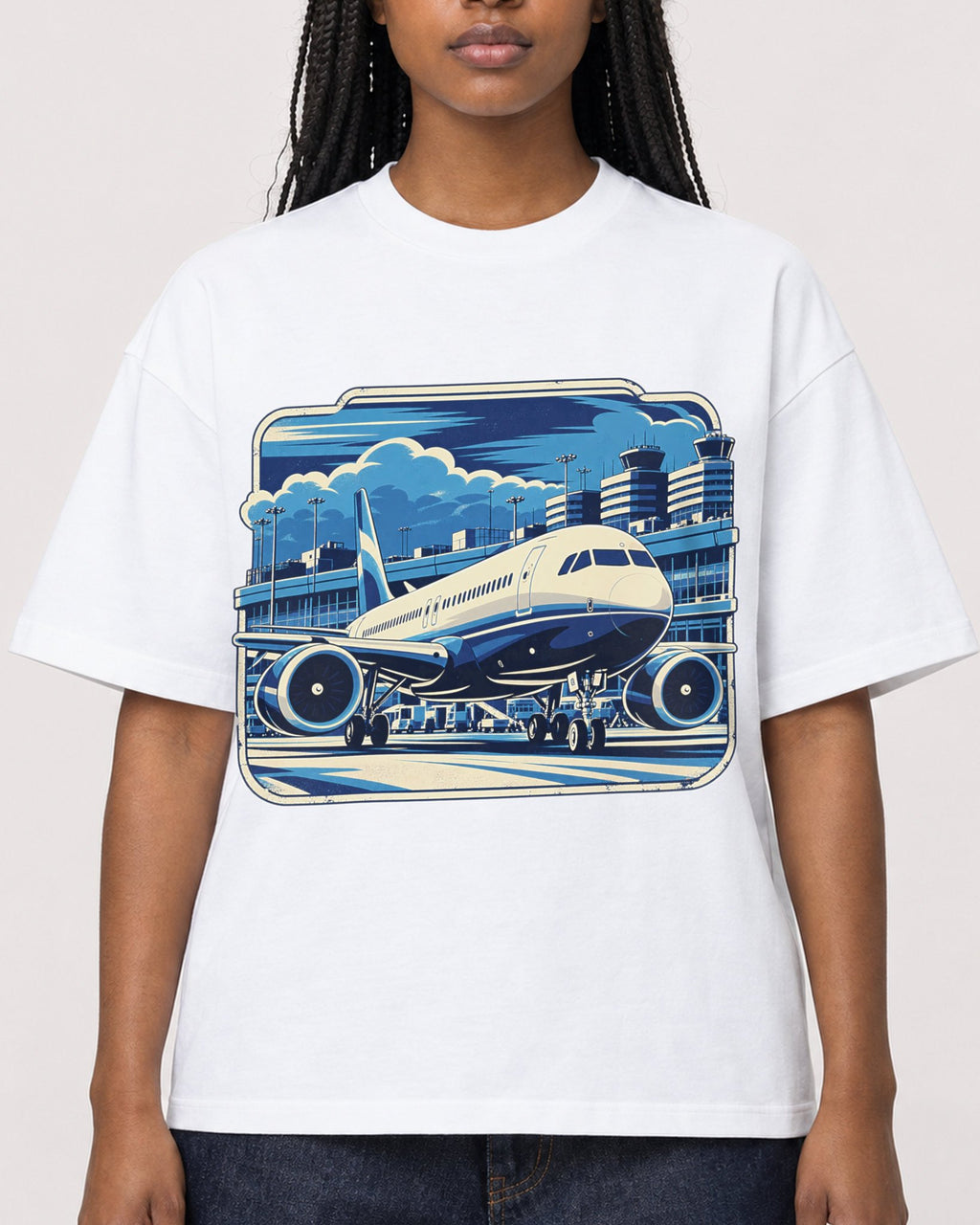 Mockup Boxy Heavyweight Tee White female close-up 04