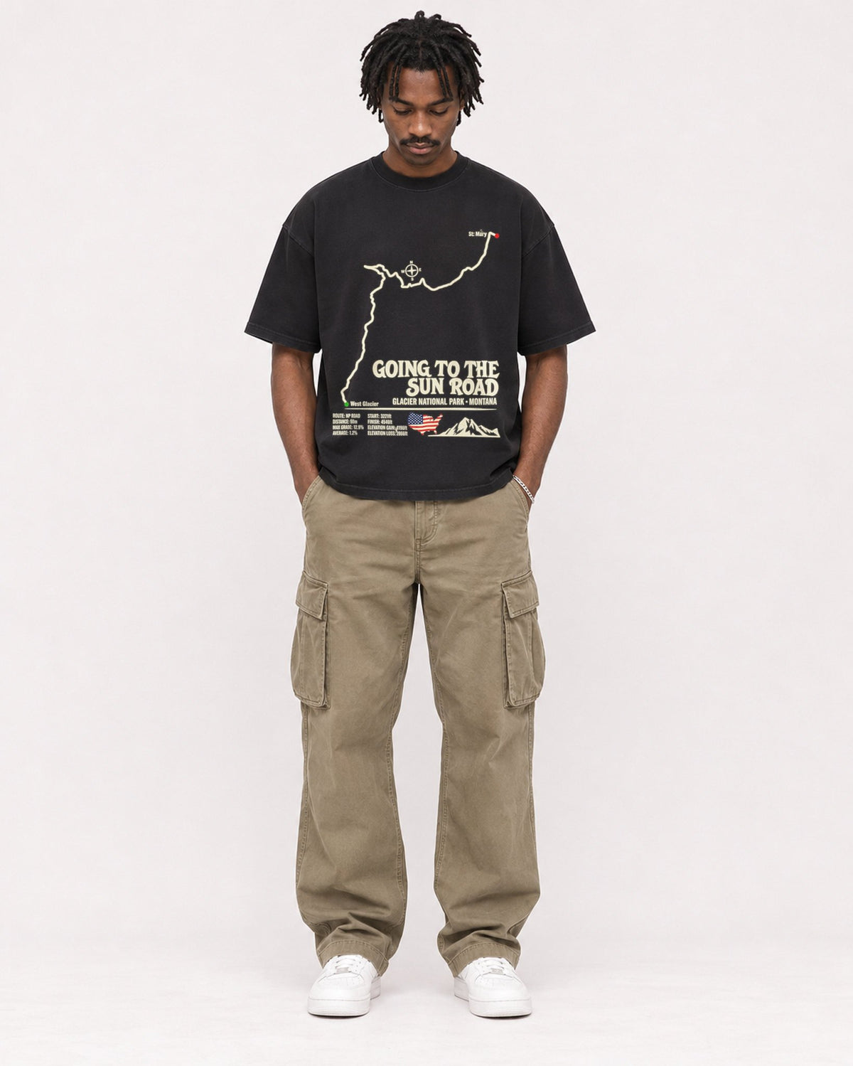 Mockup Boxy Heavyweight Tee Black male full-body 04