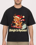 Mockup Boxy Heavyweight Tee Black male close-up 08
