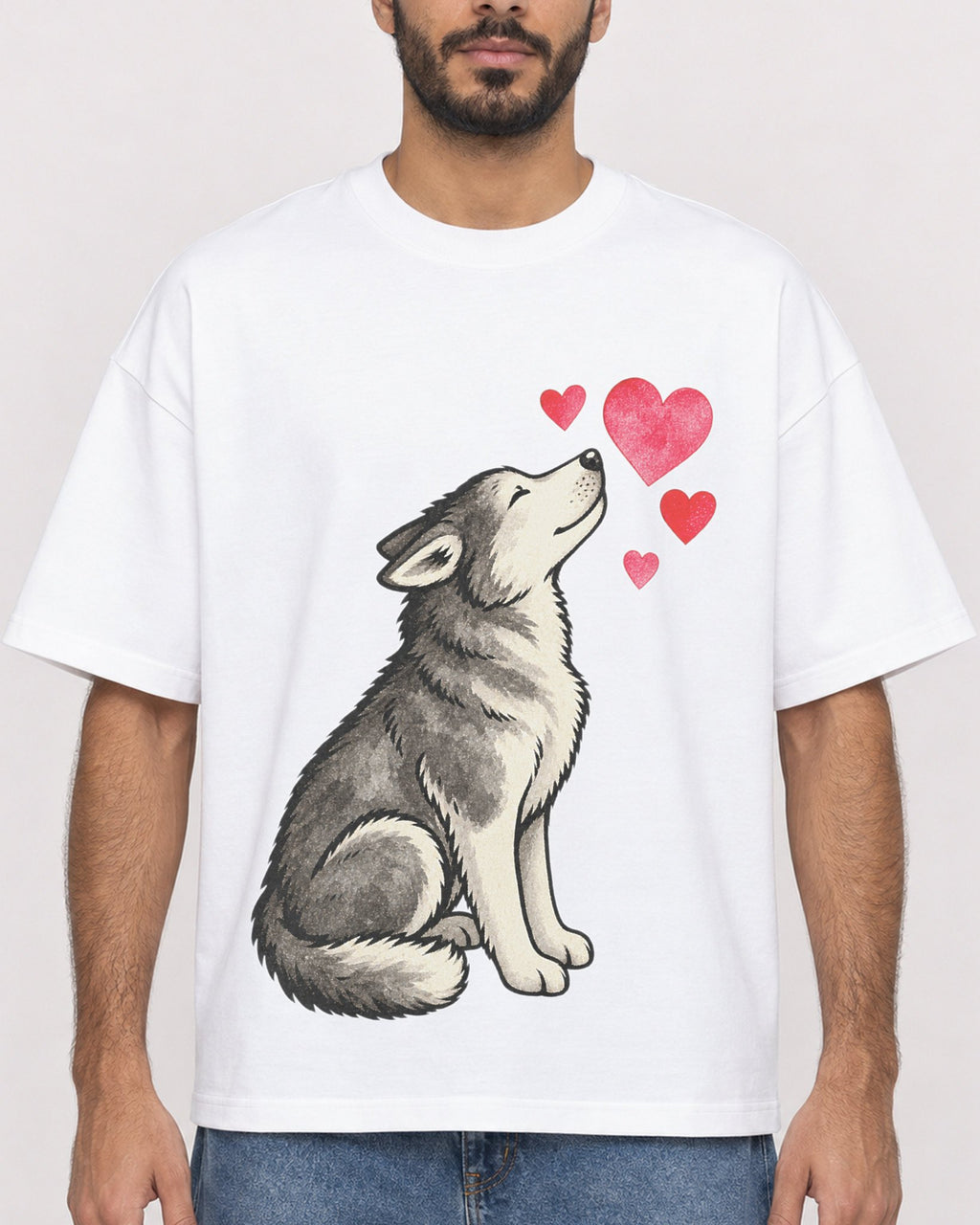 Mockup Boxy Heavyweight Tee White male close-up 07