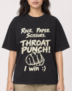 Mockup Boxy Heavyweight Tee Black female close-up 02