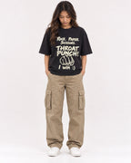 Mockup Boxy Heavyweight Tee Black female full-body 02