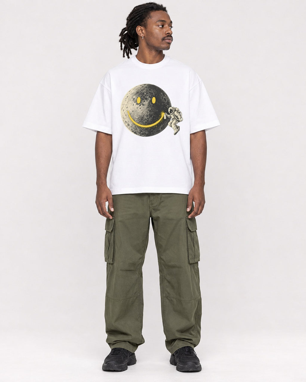 Mockup Boxy Heavyweight Tee White male full-body 34